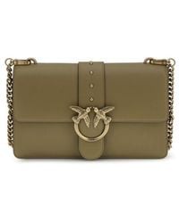 Pinko - Bicolor Calf Leather Bos Taurus Shoulder Bag - Lyst