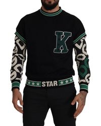 Dolce & Gabbana - Cotton Sweatshirt With Dg Logo Print And Patch - Lyst
