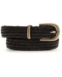 Brunello Cucinelli - Black Calf Leather Bos Taurus Regular Belt - Lyst