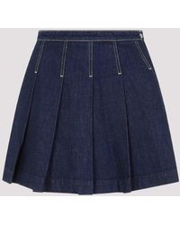 KENZO - Rinse Blue Cotton Mini Skirt - Lyst