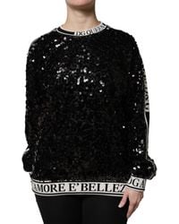 Dolce & Gabbana - Sequin Embellished Pullover Sweater - Lyst