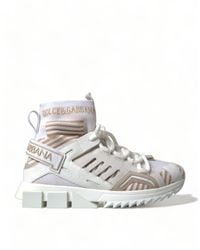 Dolce & Gabbana - White Beige Sorrento Socks Sneakers Shoes - Lyst