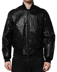 Dolce & Gabbana - Logo Plaque Bomber Full Zipper Jacket - Lyst