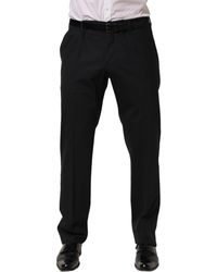 Dolce & Gabbana - Black Wool Tapered Leg Dress Trouser Pants - Lyst
