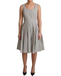 Dolce & Gabbana - Polka-Dotted Sleeveless A-Line Dress - Lyst