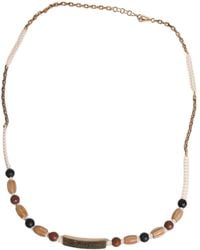 Dolce & Gabbana - Wooden Beaded Logo Pendant Necklace - Lyst