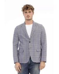 DISTRETTO12 - Blue Polyester Blazer - Lyst