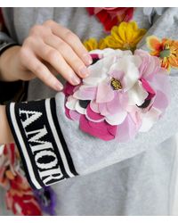 Dolce & Gabbana - Gray Dg Amore Queen Floral Pullover Sweater - Lyst
