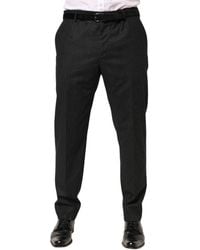 Dolce & Gabbana - Cotton Mid Waist Dress Trouser Pants - Lyst