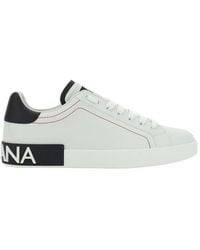 Dolce & Gabbana - White Calf Leather Bos Taurus Low Top Sneakers - Lyst