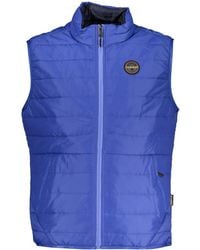 Napapijri - Sleek Sleeveless Contrast Detail Jacket - Lyst