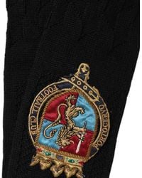Dolce & Gabbana - Men Black Wool Crest Logo Knee High Accessory Socks - Lyst