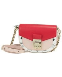 MCM - Patricia Mini Firefly Red Visetos Leather Crossbody Belt Handbag Bag Purse - Lyst