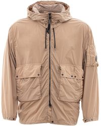 C.P. Company - Hazelnut Technical Fabric Hodded Jacket - Lyst