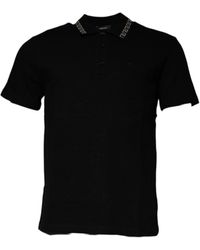 Versace - Black Viscose Collared Polo Short Sleeves T - Lyst