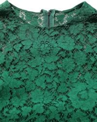 Dolce & Gabbana - Floral Lace Round Neck Blouse Top Cotton Nylon Viscose - Lyst