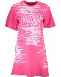 Class Roberto Cavalli - Pink Cotton Dress - Lyst