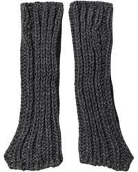 Dolce & Gabbana - Gray Acrylic Knitted Fingerless Arm Warmer Gloves - Lyst