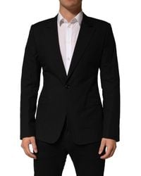 Dolce & Gabbana - Black Pinstripe Men Single Breasted Jacket - Lyst