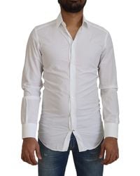 Dolce & Gabbana - Cotton Slim Fit Formal Dress Gold Shirt - Lyst