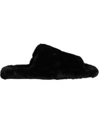 Dolce & Gabbana - Black Polyester Velvet Slides Slipper Shoes - Lyst