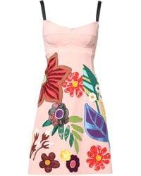 Dolce & Gabbana - Pink Floral Print Spaghetti Strap Mini Dress - Lyst