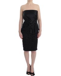 Masha Ma - Black Strapless Embellished Pencil Dress - Lyst