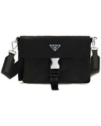 Prada - Black Recycled Polyamide Shoulder Bag - Lyst