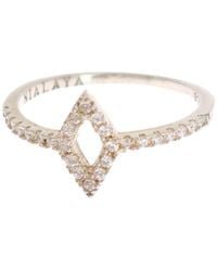 Nialaya - Silver Rhombus S Clear Cz 925 Silver Ring - Lyst
