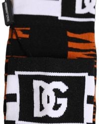 Dolce & Gabbana - Orange Black Tiger Stripe Knee High Accessory Socks - Lyst