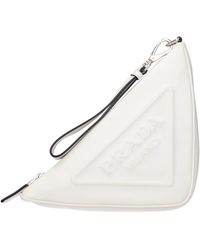 Prada - White Leather Clutch Bag - Lyst