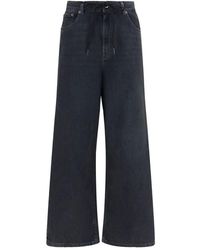 MM6 by Maison Margiela - Black Cotton Relaxed Fit Jeans - Lyst