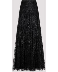 Ralph Lauren Collection - Black Cotton Sutton Knee A Line Skirt - Lyst