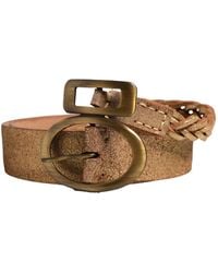 Ermanno Scervino - Brown Leather Braided Metal Buckle Belt - Lyst