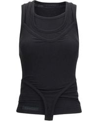 ALAINPAUL - Black Lyocell Tank Tops - Lyst