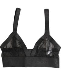 Dolce & Gabbana - Logo Monogram Soft Cup Brassiere Underwear Elastane Nylon Clothing - Lyst