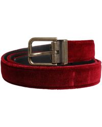 Dolce & Gabbana - Velvet Cotton Metal Buckle Belt Calf - Lyst