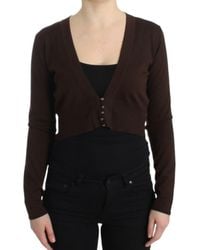 Roberto Cavalli - Elegant Virgin Woo Cropped Cardigan - Lyst