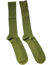 Dolce & Gabbana - Green Cotton Logo Over The Calf Socks - Lyst
