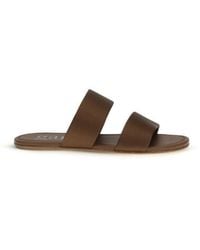 Pedro Garcia - Brown Silk Flat Sandals - Lyst