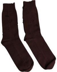 Dolce & Gabbana - Solid Cotton Stretch Mid Calf Socks - Lyst