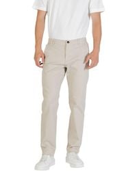 BOSS - Beige Polyester Casual Pants - Lyst
