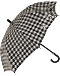 Dolce & Gabbana - Black White Gingham Check Cotton Long Handle Umbrella - Lyst