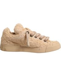 Dolce & Gabbana - Shoes Beige Faux Shearling Low Top Sneakers - Lyst