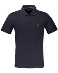 BOSS - Blue Cotton Men Polo Shirt - Lyst