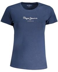 Pepe Jeans - Blue Cotton Tops & T - Lyst
