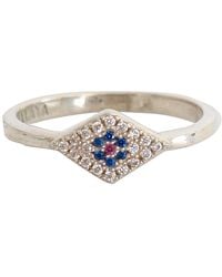 Nialaya - Blue Red Cz 925 Clear Ring - Lyst