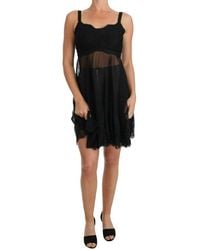Dolce & Gabbana - Black Silk Lace Dress Chemise Lingerie - Lyst