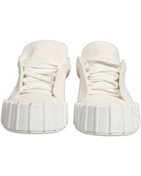 Dolce & Gabbana - White Leather Low Top Lace Up Sneakers Shoes - Lyst