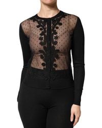 Dolce & Gabbana - Sheer Button Down Cardigan Sweater Pa+Se Clothing - Lyst